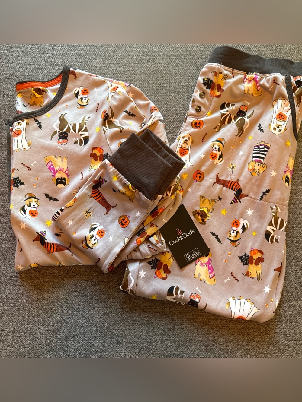 Cuddl Duds Women Pajama Set Halloween Dog Print Special Edition Size S